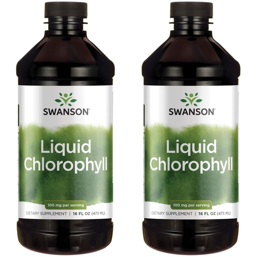 [BRSWGAAKBAHBSD3A] Swanson Liquid Chlorophyll - Water-Soluble Chlorophyll Derived from Alfalfa Leaf - Promotes Immune Support and Natural Energy with Natural Ingredients - (16 fl oz Bottle) (2 Pack)