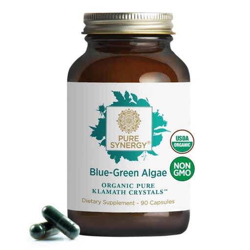[BRSWI2QBAUMR633U] PURE SYNERGY Blue-Green Algae Capsules | Superfood with Chlorophyll | Organic Superfood Supplement from AFA Blue Green Algae | Supports Energy, Mental Clarity, and Detoxification (90 Capsules)