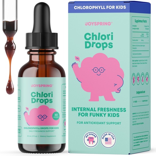 [BRSRGZ35OAOWCCQ3] JoySpring Chlori Drops Liquid Chlorophyll for Kids, Chlorophyll Liquid Drops with Elderberry, Sugar Free Berry Flavor Supplement for Internal Freshness & Odor Support, 30 Servings