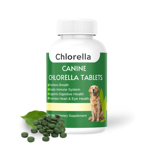 [BRSRACD4DMIB4YL6] Chlorophyll for Dogs - Chlorella Tablets & Chlorophyll Pills - Natural Breath Freshener & Detox - Human-Grade Vegan Dog Greens with Chlorophyll, 200 Tablets