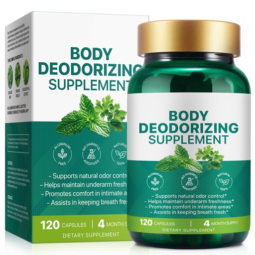 [BRSRGFIBCMJQIAI6] Chlorophyll Body Deodorizing Supplement 120Pcs for Digestion/Gut Health Support, Internal Deodorant Capsules for Overall Freshness, Underarms, Intimate Areas, Private Parts, Natural & Safe Formula|