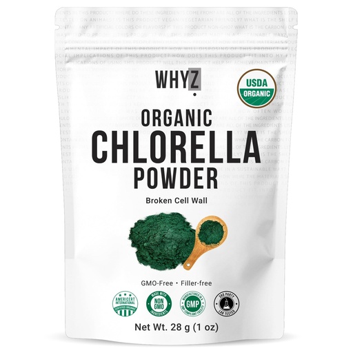 [BRSREGLQC55WOAA4] Organic Chlorella Powder, 1 oz, Rich in Vegan Protein & Chlorophyll, Raw Premium Chlorella Supplement, Vegan Friendly, Non-GMO, 14 Servings