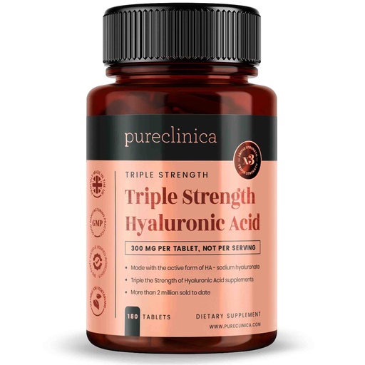 [BRSWIFIQDF7AO236] Triple Strength Hyaluronic Acid 300mg x 180 tablets (6 months supply). 300% stronger