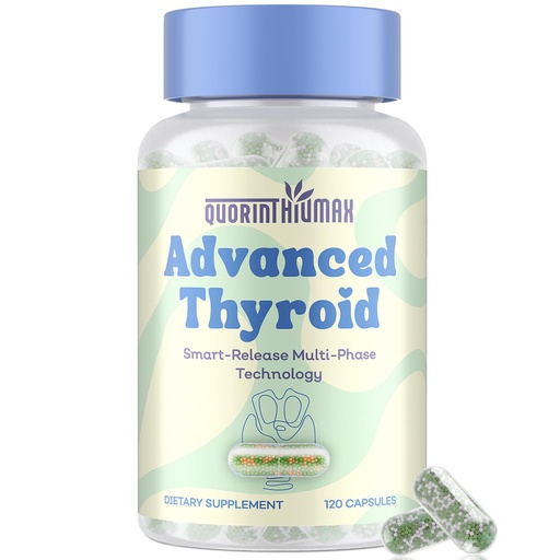 [BRSREH3RBMIG2E3F] Thyroid Support Supplement for Women 120 Capsules - Smart-Release Micro-Beads with ThyroSynth™ & GutThyro™ - Advanced Thyroid Complex, Ashwagandha, Marine Collagen & 20B CFU Probiotics - 1 Bottle
