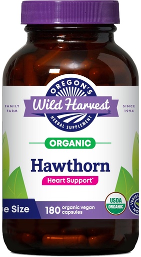 [BRSREFACBUFAOHQV] Oregon's Wild Harvest Hawthorn Herbal Supplement Capsules – 180 Vegan Caps – USDA Organic, Non-GMO, Gluten-Free – Made in USA