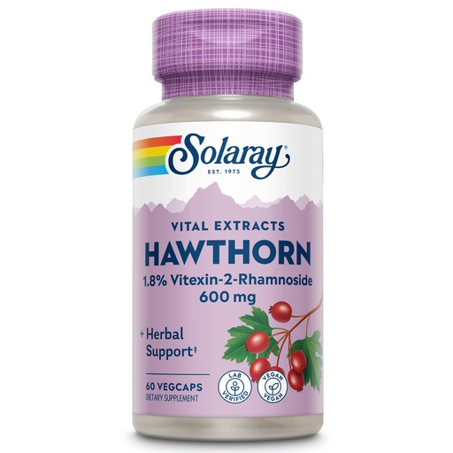 [BRSWIYT3PMCGGCDG] SOLARAY Hawthorn Two Daily Supplement 600mg | 60 CT