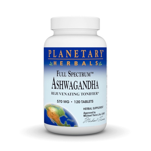 [BRSWIZYZOMHAACDU] Planetary Herbals Ashwagandha Full Spectrum 570 mg, Rejuvenating Tonifier,120 Tablets