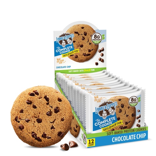 [BRSWGGA7CQIQMYLB] Lenny & Larry's Complete Protein Cookie, [Chocolate Chip], Chewy Soft Baked, 8g Plant Protein, Vegan, Non-GMO, High Fiber, [2 Ounce] Cookie (Pack of 12)