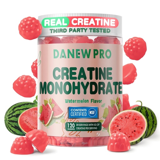 [BRSRAGD4BMIRYA36] NSF Certified Creatine Gummy 5g - Creatine Monohydrate Gummies for Men & Women, Creatine Monohydrate for Muscle Strength, Muscle Builder, Energy Boost, Pre-Workout Supplement(120 Count)-Watermelon