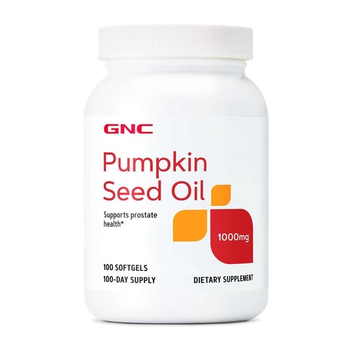[BRSWKYQGCUOGG3Q5] GNC Pumpkin Seed Oil 1000mg Supplement, Supports Prostate Health, 100 Servings