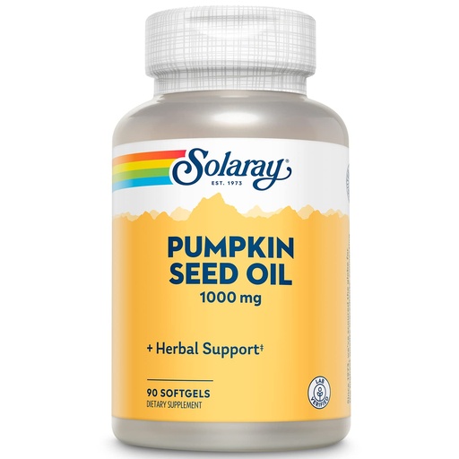 [BRSWIYQAO4EBEG32] SOLARAY Pumpkin Seed Oil 1000 mg - Source of Omega 6 and Omega 9 Essential Fatty Acids and Plant Sterols - Pressed from Pumpkin Seeds - Lab Verified, 60-Day Guarantee, 90 Servings, 90 Softgels