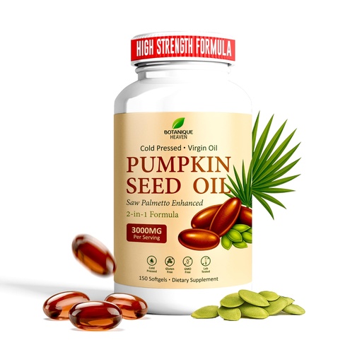 [BRSREHANCF5AYF3F] High Strength Pumpkin Seed Oil with Saw Palmetto – 3600mg per Serving – 150 Capsules | Cold Pressed Softgels | Rich in Essential Fatty Acids & Phytosterols | Non-GMO, Gluten Free Daily Supplement
