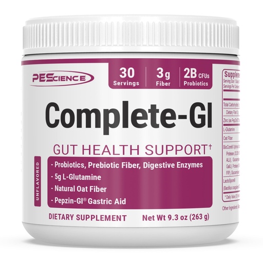 [BRSROEAHAQFRYHTH] PEScience Complete-GI Gut Health Powder, Probiotics for Women and Men, Digestive Enzymes, Prebiotic Fiber, L-Glutamine, Pepzin GI Zinc Carnosine - Unflavored, 30 Servings
