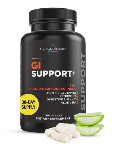 [BRSRM2YTDMJWYDL6] Livingood Daily Gut Cleanse Detox Supplement, 13-in-1 GI Support with L Glutamine, Aloe Vera, Digestive Enzymes, Probiotics & MSM, Vegetarian Capsules, Gluten Free, Non GMO, Allergen Free, 120 Count