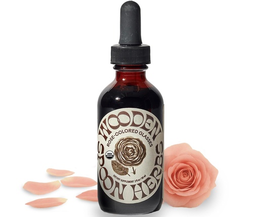 [BRSWYAYYBB5QKCL2] Wooden Spoon Herbs Rose-Colored Glasses USDA Certified Organic Tincture for Nervous System & Mood Support | 4 Herb Complex with Passionflower & Provence Rose Petal | Non-GMO, Vegan | 2oz, 32 Servings