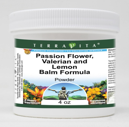 [BRSWI2QRPMBAYCA7] Passion Flower, Valerian and Lemon Balm Formula Powder (4 oz, ZIN: 512081)