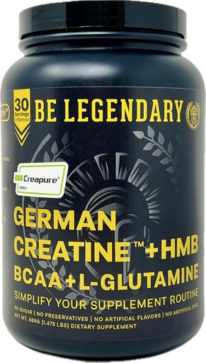 [BRSREBQ5AAGRMFIV] Creapure® German Creatine + HMB | Build Strength | Gain Lean Muscle | Recover Faster | Crush Plateaus | 5G Creapure® Creatine Monohydrate | 3G HMB | 8G BCAA | 5G L-Glutamine | 30 Servings | Unflavored