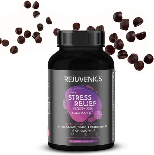 [BRSROFIHPIHRSCLV] Stress Relief Gummies with Ashwagandha, L-Theanine, GABA, Lemon Balm, and Chamomile -60 Counts