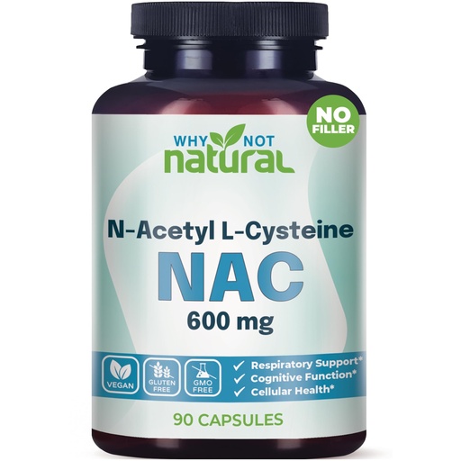 [BRSRABT6CEIQ4YDZ] NAC Supplement 600 mg, N-Acetyl Cysteine Capsules, Pure N-Acetylcysteine, No Filler