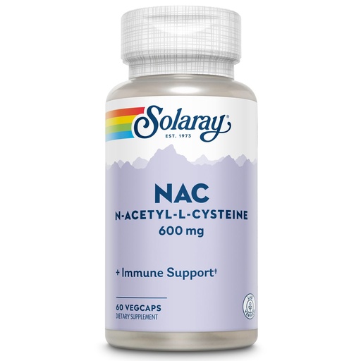 [BRSWIYL6DF5RQDA7] SOLARAY NAC Supplement N-Acetyl L Cysteine for Men & Women - Precursor to Glutathione & Amino Acid Support for Cellular Health, NAC Capsules 600 mg, Antioxidant Support for Immune Health - 60 Veg Caps