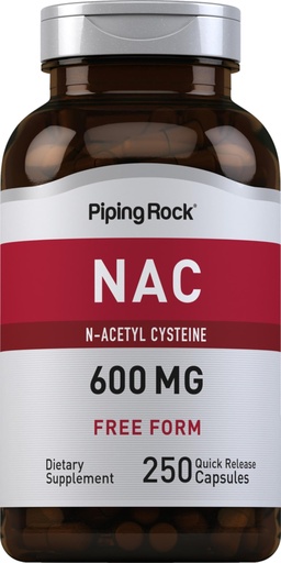 [BRSRMFIYBYHB6DY4] Piping Rock NAC Supplement N-Acetyl Cysteine | 600mg | 250 Capsules | Free Form Pills for Women and Men | Non-GMO, Gluten Free