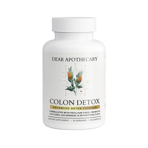[BRSREFIPCMFAAGTD] Colon Cleanse Detox Supplement - Psyllium Husk Fiber with Probiotics Aloe Vera Bentonite Clay - Gut Health Digestive Support for Constipation Bloating Relief - Vegan Herbal Intestinal Cleanse - 60ct
