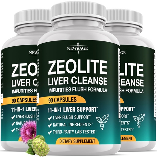 [BRSRECQKAAGQ42T3] NEW AGE Liver Cleanse & Repair - Help Support Gut Health, and Energy - Zeolite for Adults with Noni, Glutathione, NAC, Chlorella, Spirulina, ALA, Cilantro, Milk Thistle & Shilajit - 270 Count