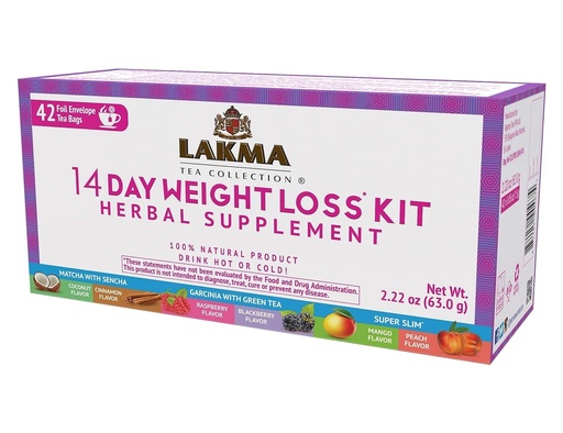 [BRSWYZDYDJ5AMH3V] HYLEYS Lakma 14 Day Weight Loss Kit Green Tea - 42 Tea Bags