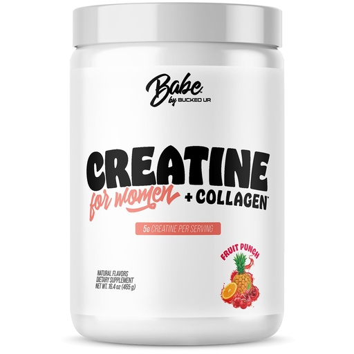 [BRSREFL7BANA4DI3] Bucked Up Creatine + Collagen for Women, Essentials (50 Servings) - Fruit Punch