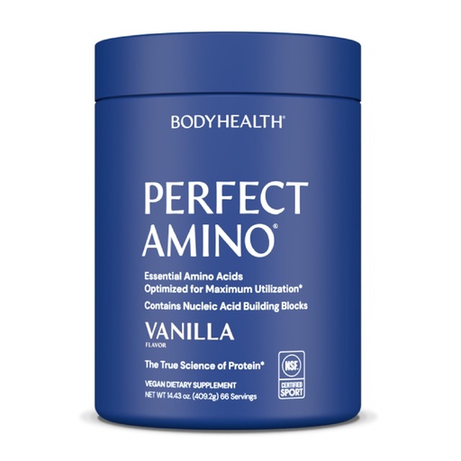 [BRSREZY2BV5QGC3F] BodyHealth PerfectAmino Powder - BCAA and EAA Powder for Pre and Post Workout - Amino Acid Energy Drink to Support Lean Muscle and Recovery - NSF Certified for Sport - Vanilla - 66 Servings