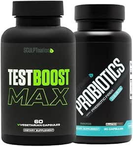 [BRSROAYZCJ7WC2TP] Sculpt Nation by V Shred Test Boost Max and Premium Probiotics Bundle