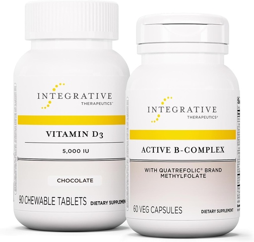 [BRSROCY3BYCBUCAV] Integrative Therapeutics Bundle with Active B-Complex, 60 Capsules & Vitamin D3 125 mcg, 90 Chewables - Active B-Complex to Support Energy Metabolism* - Vitamin D3 to Support Bone Health*