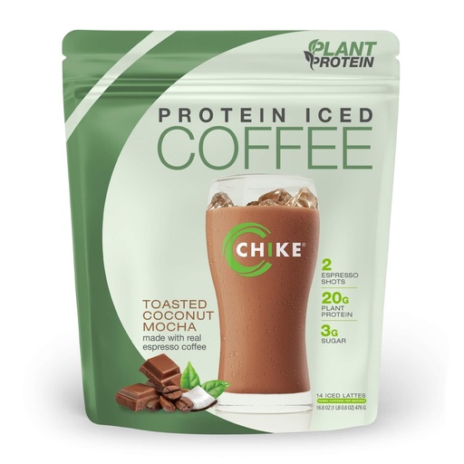 [BRSREZQTOYNRGFIV] CHIKE Toasted Coconut Mocha Protein Iced Coffee Plant Protein, 16.8 OZ