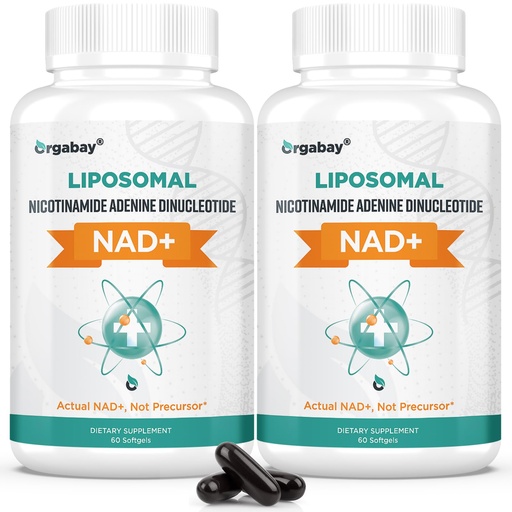 [BRSW2BD7DN4AIDTA] Orgabay Liposomal NAD+ Supplement 500 mg, High Absorption, Boost NAD+ with TMG 250 mg, Actual NAD Plus More Efficient Than Nicotinamide Riboside, Support Cellular Energy, Healthy Aging | 120 Softgels