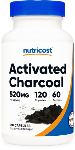 [BRSWGGQBBMPWKYIU] Nutricost Activated Charcoal 520mg, 120 Capsules - Premium Powder, Non-GMO & Gluten Free