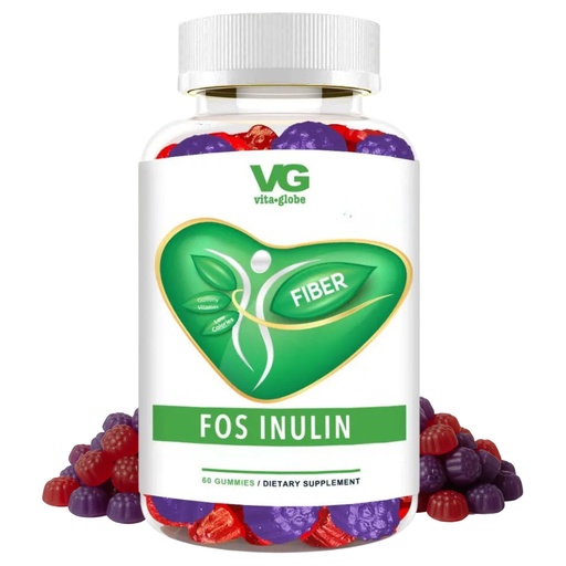 [BRSRAYACAQJWOCA6] VITA GLOBE Prebiotic Fiber Gummies with FOS Inulin, Sugar-Free Daily Fiber Supplement, Supports Digestive Health, Gut Balance & Regularity, Vegan, Non-GMO, Fiber Gummies – 60 Count (Pack of 1)