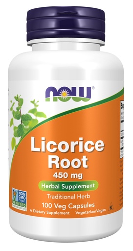 [BRSWIYYPOMNW2GTK] NOW Supplements, Licorice Root (Glycyrrhiza glabra) 450 mg, Herbal Supplement, 100 Veg Capsules