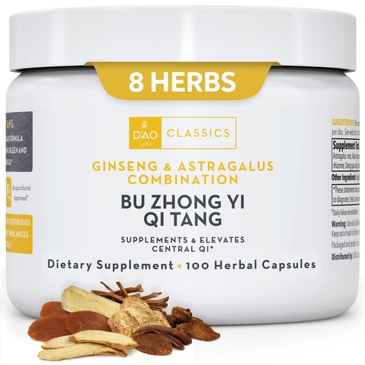 [BRSRAYAZA4MRM3Q2] D’AO Labs - Bu Zhong Yi Qi Tang - Ginseng and Astragalus Combination - Herbal Capsules. 100 Capsules.