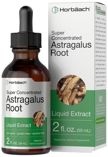 [BRSWGAABCUCQIF37] Horbäach Astragalus Root Extract Liquid | 2 fl oz | Alcohol Free Tincture | Super Concentrated | Vegetarian, Non-GMO, Gluten Free Supplement