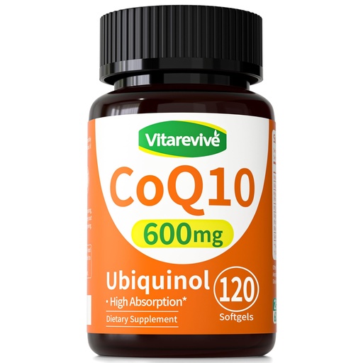 [BRSWKGT2OQPAYEAZ] CoQ10 600 mg Softgels – Ubiquinol Coq 10 High Absorption Coenzyme Q10 & CoQ-10 Supplement for Energy, Heart & Antioxidant Support, 120 Count