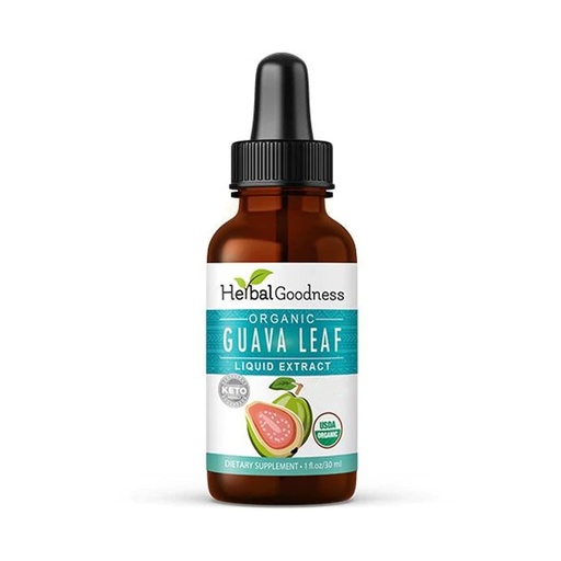 [BRSWGAYNCEBA2HLO] Guava Leaf Extract - Organic Guava Leaves - Hojas de Guayaba for Health & Wellness, Immune Support, Hair, Skin and Nails Supplement | Non-GMO |1oz Bottle - Herbal Goodness