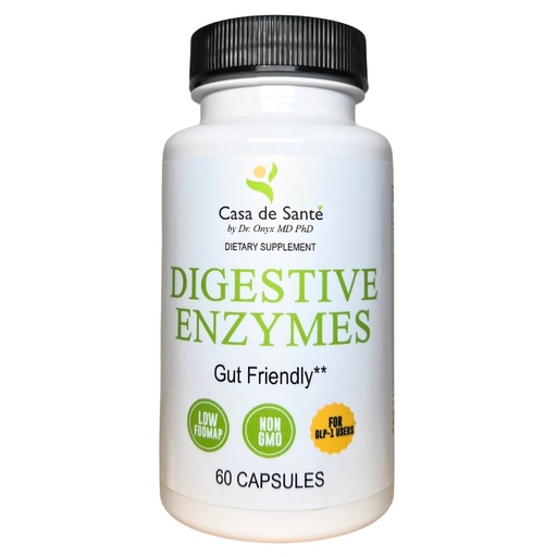 [BRSW2233BYJR4G37] Casa de Sante FODMAP Digestive Enzymes, No High Inulin, Keto Carnivore Intolerance Support, 18 Multi Enzyme Amylase Bromelain Lipase Lactase Protease Papain Alpha galactosidase, More - No GMO