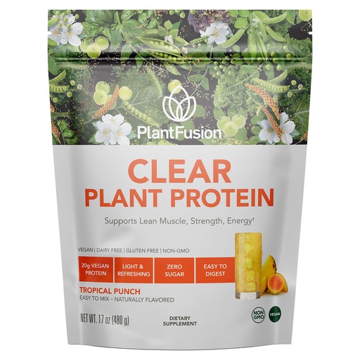 [BRSREBQ5PMAWADTP] PlantFusion Vegan Clear Protein Powder with Pea Protein Peptides - 20g Fast-Absorbing in Water, 90 Calories, Zero Sugar, Premium Alternative to Clear Whey - 16 oz