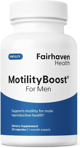 [BRSW2HQRBEJWAADJ] Fairhaven Health MotilityBoost for Men | Prenatal Male Fertility Supplement for Motility Strength | Pre-Conception for Him Includes L-Carnitine, Vitamin B12, B6, CoQ10 and Quercetin | 60 Capsules