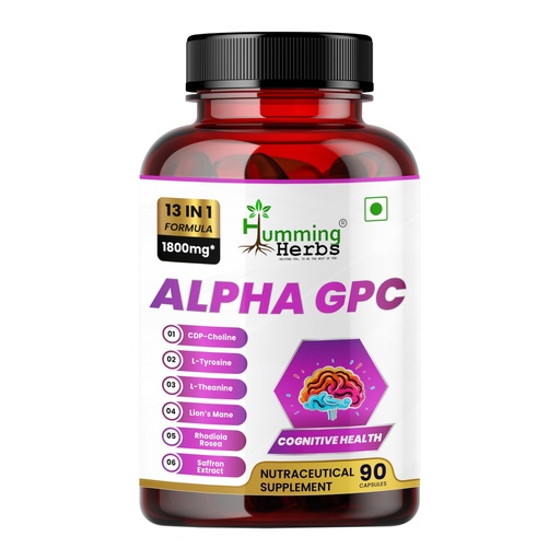 [BRSRABATBZ7RYCLJ] Humming Herbs Alpha GPC 300mg + CDP Choline Nootropic Brain Supplement - Memory Focus Mental Clarity - Lion's Mane, Bacopa, L-Theanine, Phosphatidylserine - 13-in-1 Formula - 90 Capsules