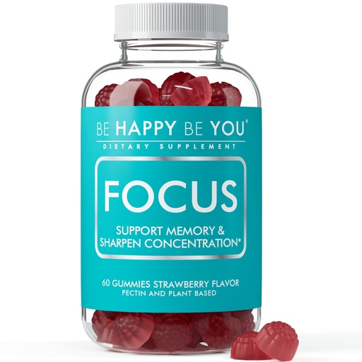 [BRSRGAQ3OYMAGDL6] Focus Gummies – NAD+ Brain Supplement with Phosphatidylserine, Alpha GPC Choline & Green Tea Extract – Memory & Focus Support – Strawberry – 60 Count – Made in USA