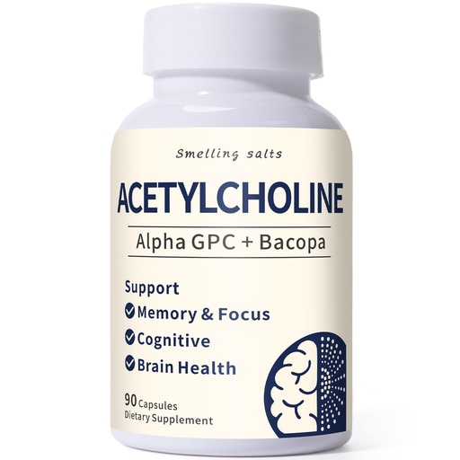 [BRSREGA3C56GACYU] Acetylcholine Supplements with Alpha GPC 600mg & Bacopa – Cognitive Support for Seniors & Adults – Supports Memory, Focus & Brain Health – 90 Capsules