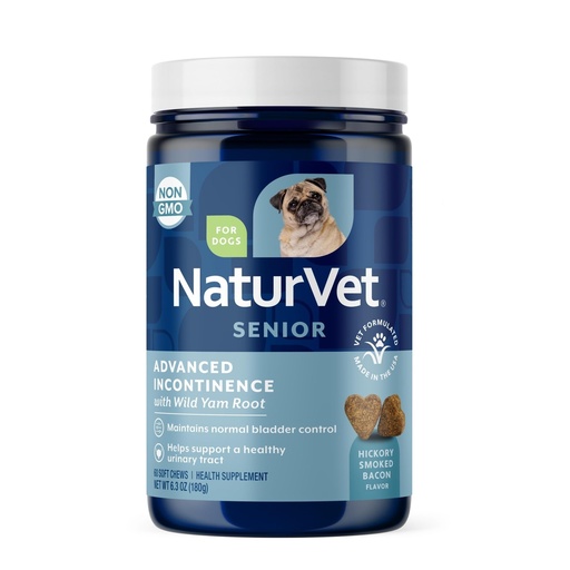 [BRSWYZQLBVYAMFYV] NaturVet Senior Advanced Incontinence Dog Supplement - 60 Ct | Support Dog’s Bladder Control, Normal Urination, Includes Synergistic Blend of Botanicals, Soft Chews