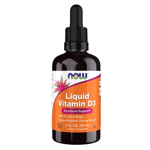 [BRSWIYYHO4BQ2AI3] NOW Foods Supplements, Liquid Vitamin D-3, Strong Bones*, Structural Support*, 2-Ounce