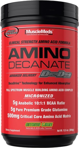 [BRSWIZQRDIDWEFQ3] MuscleMeds Amino Decanate, Citrus Lime,13.5 oz (384g)